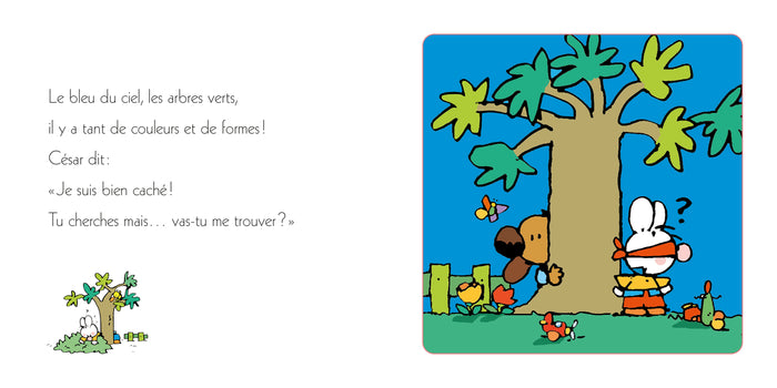 Petit lapin blanc découvre la nature