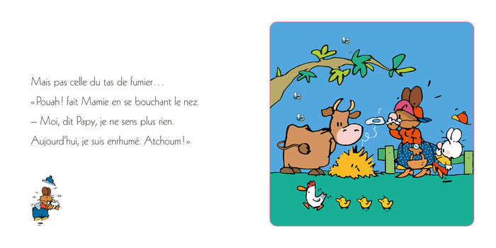 Petit lapin blanc découvre la nature