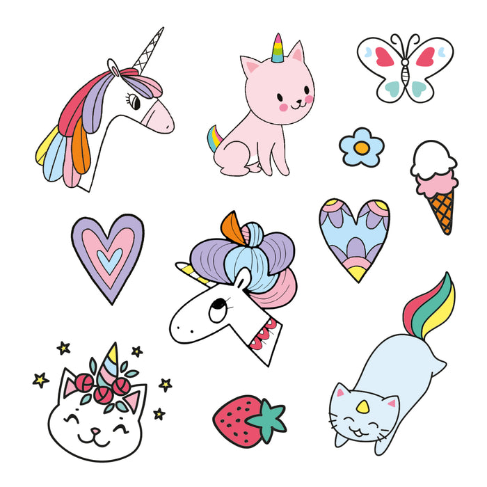 Colos et autocollants licornes et caticorns