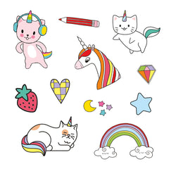Colos et autocollants licornes et caticorns