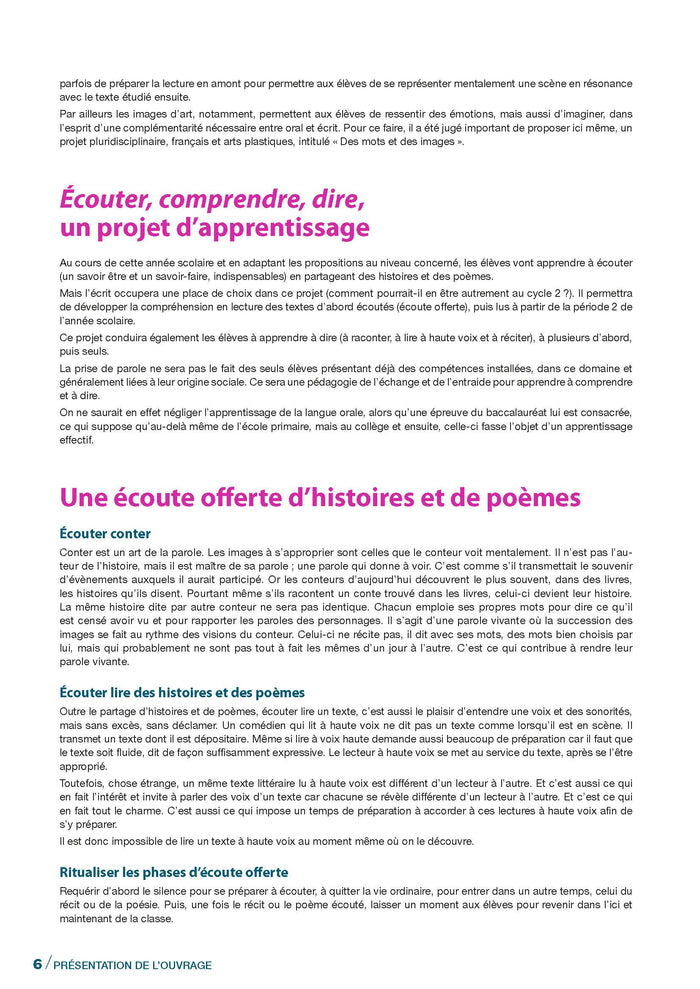 Écouter, comprendre, dire - Pour une pédagogie de l'écoute et de l'imaginaire