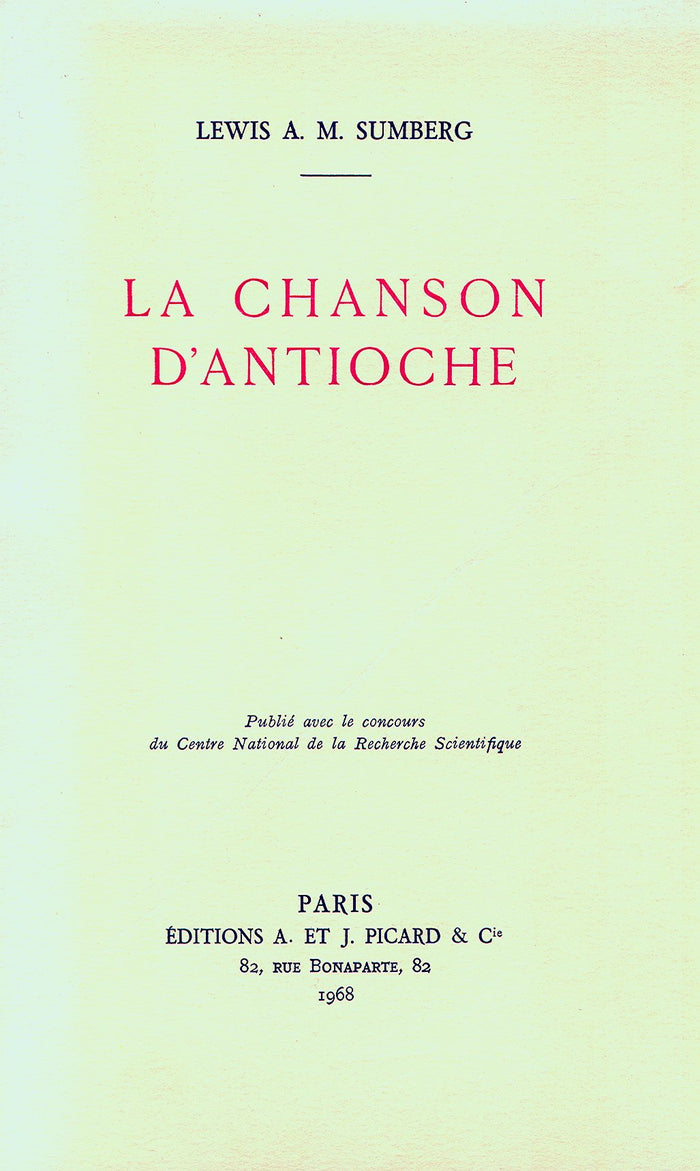 La Chanson d'Antioche.