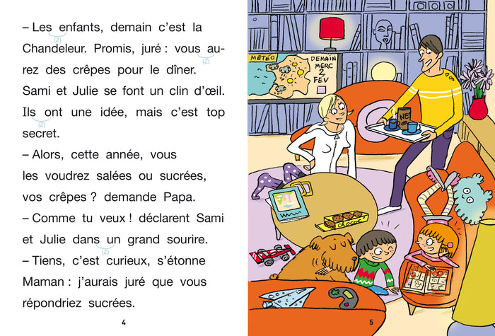 Sami et Julie font des crêpes