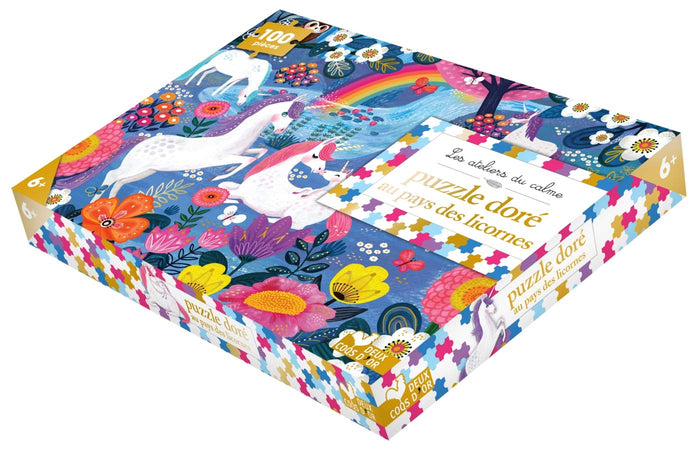 Puzzle doré licornes