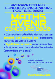 Préparation aux concours ingénieurs post bac AVENIR 2020 MATHS