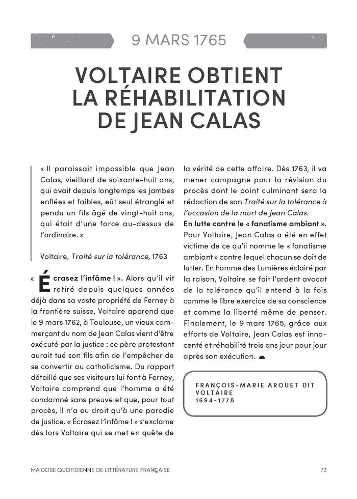 Ma dose quotidienne de littérature française