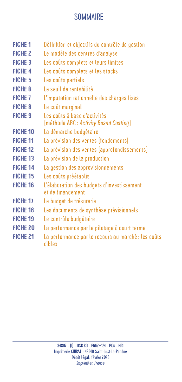 Le petit Contrôle de gestion 2023