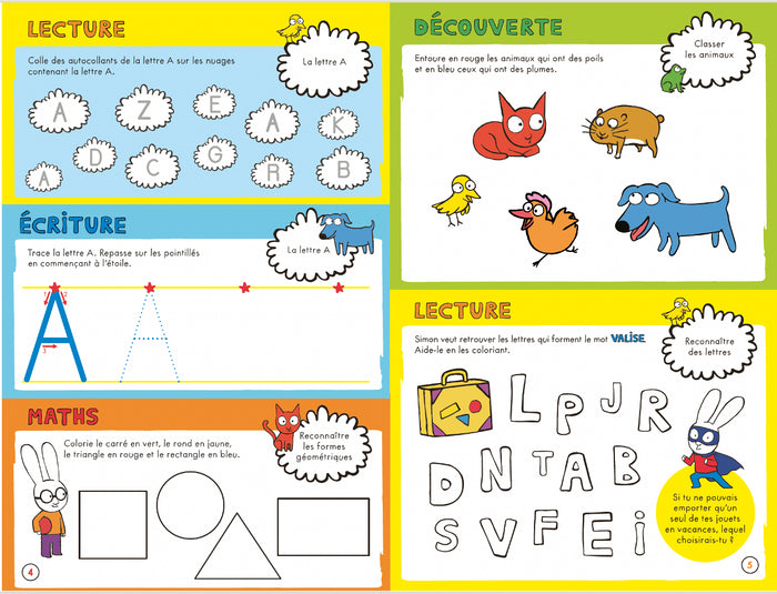 Cahier de vacances 2026 Simon - Les incollables - Moyenne Section à Grande Section - 4/5 ans