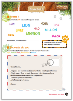 Mon cahier de vacances UNE SAISON AU ZOO Grande Section -CP