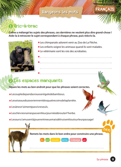 Cahier de vacances UNE SAISON AU ZOO CE1-CE2