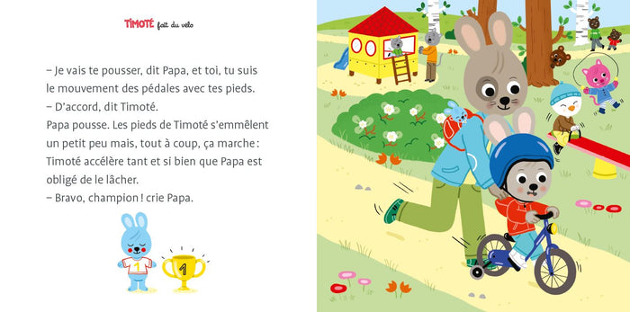 Timoté fait du vélo