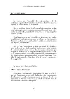 Gérer un réseau de commerce organisé