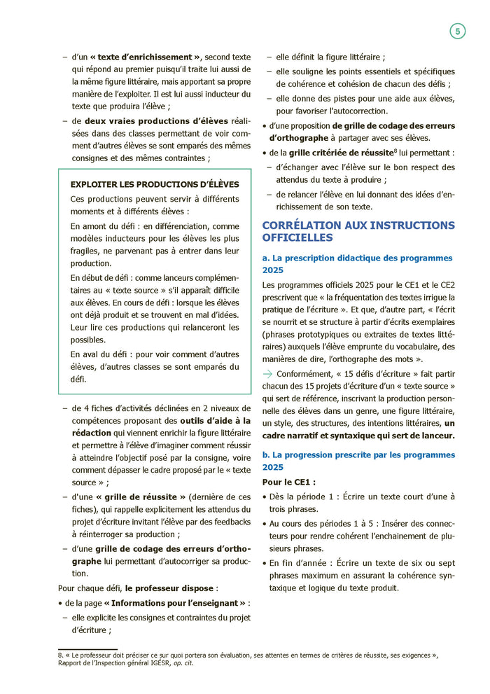 15 défis d'écriture CE1-CE2