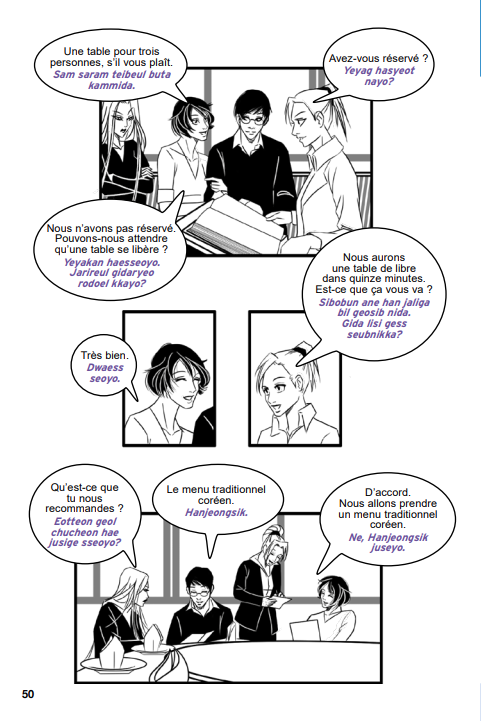 Guide de conversation coréen en manga