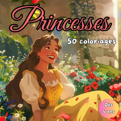 Princesses - 50 coloriages: Livre de Coloriage Princesses- 50 Illustrations Magiques pour Enfants dès 5 Ans