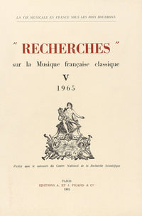 Recherches sur la musique française classique