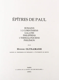 ÉPÎTRES DE PAUL PAR HUGUES OLTRAMARE (1881)