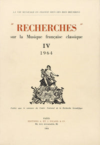 Recherches sur la musique française classique. Volume (04) IV.