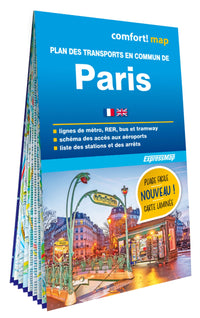 Plan des transports en commun de Paris (carte format poche laminée - plan de ville)