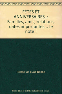 Fêtes et anniversaires