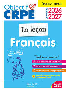 Objectif CRPE 2026-2027 - Français - La leçon - épreuve orale d'admission