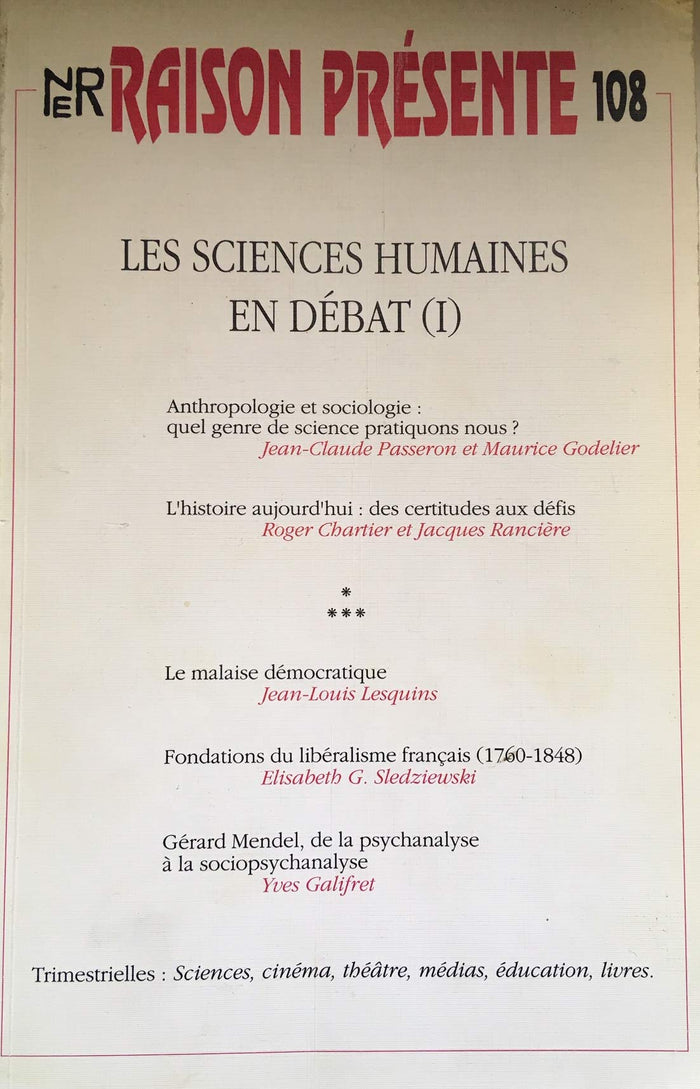 Raison présente n 108 (oct-nov-dec 93)