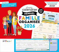 Grand calendrier mensuel Famille organisée 2026: De septembre 2025 à décembre 2026