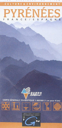 Carte touristique : Pyrénées - Pirineos