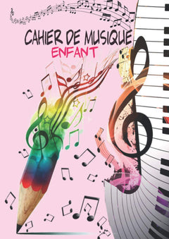 Cahier de musique enfant: Cahier de partitions pour enfants avec papier manuscrit, 6 grosses portées par page ; Cahier de musique et chant grand ... a remplir, carnet de composition musicale
