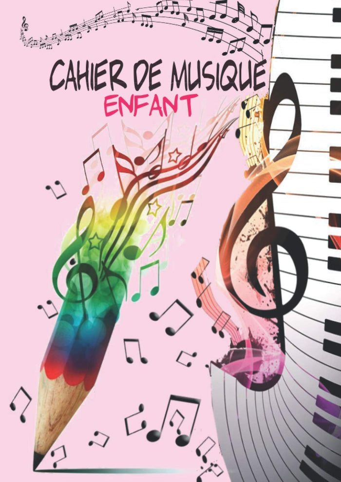 Cahier de musique enfant: Cahier de partitions pour enfants avec papier manuscrit, 6 grosses portées par page ; Cahier de musique et chant grand ... a remplir, carnet de composition musicale