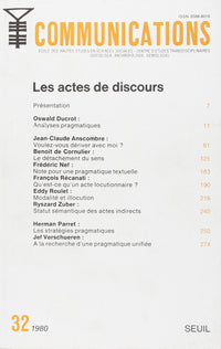Communications, n° 32, Les Actes de discours