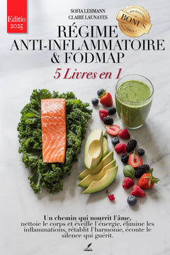 RÉGIME ANTI-INFLAMMATOIRE & FODMAP: 5 LIVRES EN 1 Renforcer le système immunitaire, réactiver le métabolisme et réduire l'inflammation. 200 recettes de désintoxication et de jeûne intermittent. +EBOOK