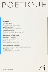 Poétique, n° 074
