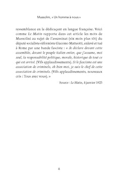 Mussolini, "Un homme à nous"