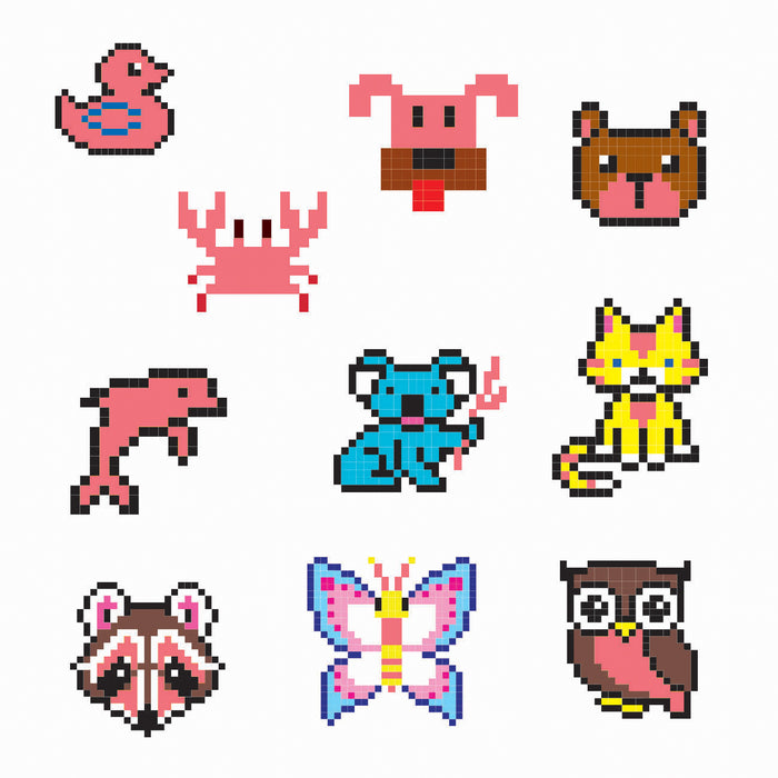 Colos et autocollants pixels animaux