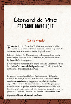 Escape game adultes Léonard de Vinci et l'arme diabolique