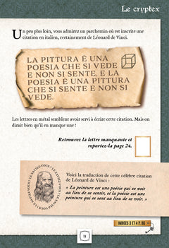 Escape game adultes Léonard de Vinci et l'arme diabolique