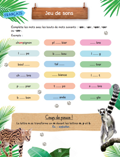 Mon bloc de jeux et d'activités pour le CE1 - Une saison au zoo