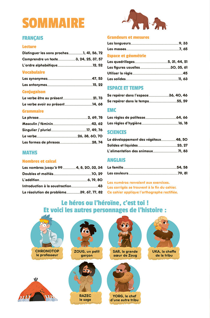 Cahier de vacances dont tu es le héros 2025 - Les incollables - CP au CE1 - 6/7 ans