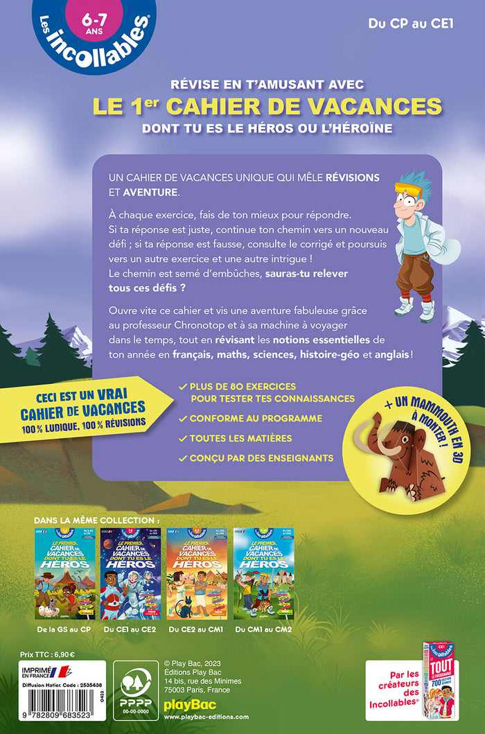 Cahier de vacances dont tu es le héros 2025 - Les incollables - CP au CE1 - 6/7 ans