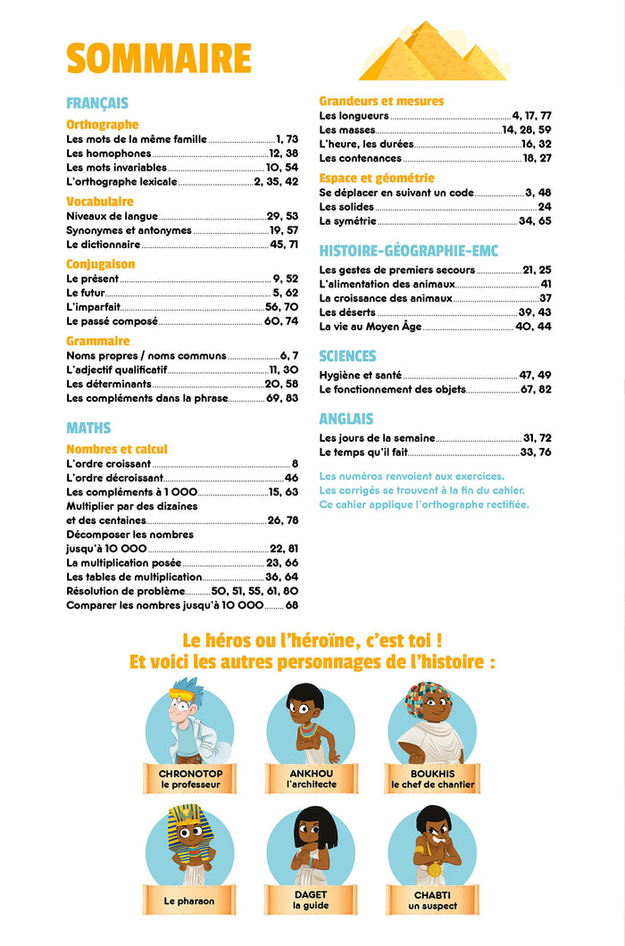 Cahier de vacances dont tu es le héros 2025 - Les incollables - CE2 au CM1