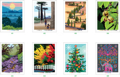 Coloriages mystères - Arbres du monde
