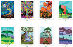 Coloriages mystères - Arbres du monde