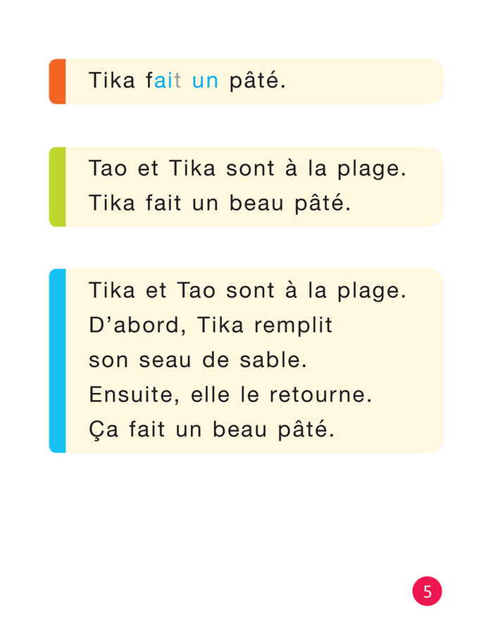 Etincelles - Lecture CP Éd. 2018 - Je lis à mon rythme -Tika et Tao - Le pâté de sable