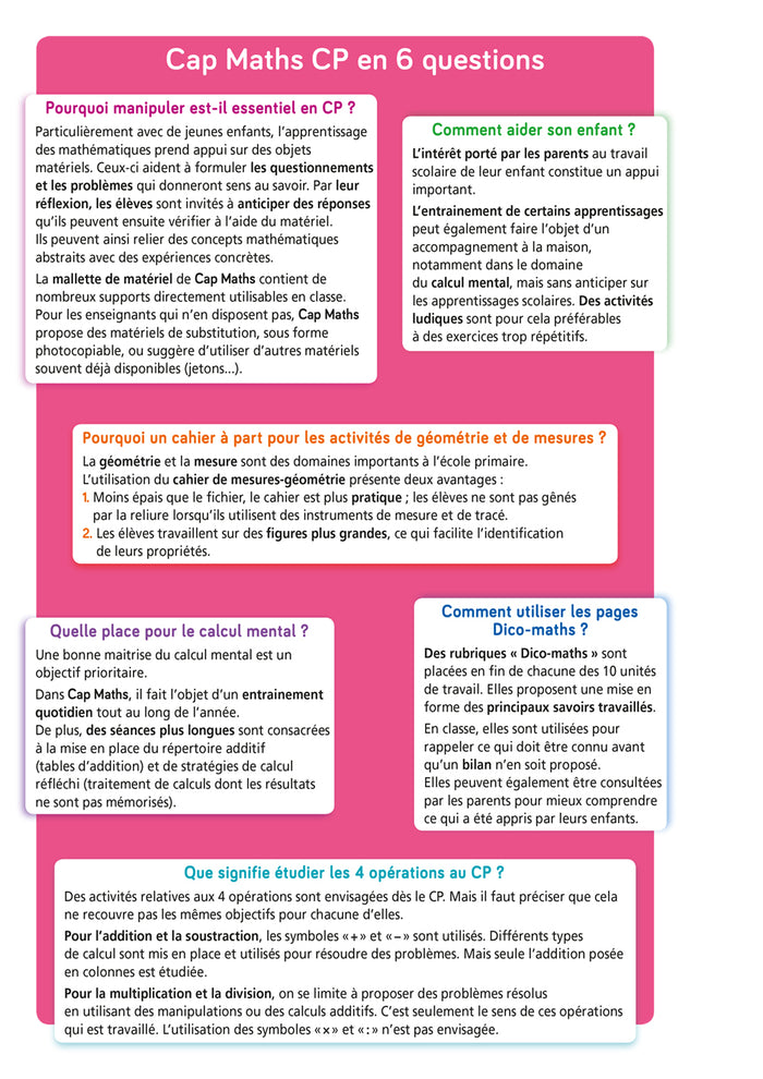 CAP MATHS CP Éd. 2019 - Fichier de l'élève