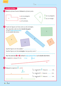 Cap maths CE1 - Cahier de géométrie-mesure