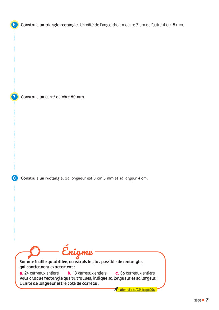 Cap Maths CM1 Éd. 2020 - Cahier de Géométrie-Mesure