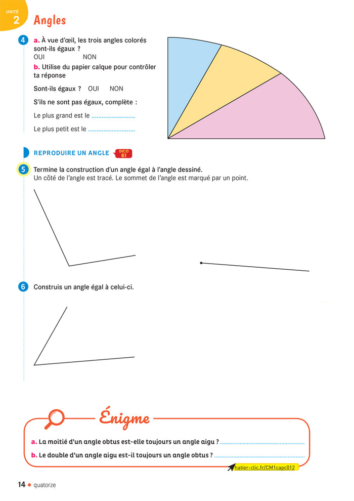 Cap Maths CM1 Éd. 2020 - Cahier de Géométrie-Mesure