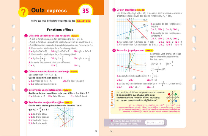 Maths 3e (fiches de révision & exercices)