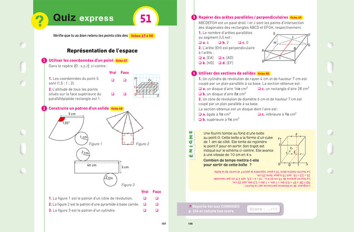 Maths 4e: fiches de révision collège